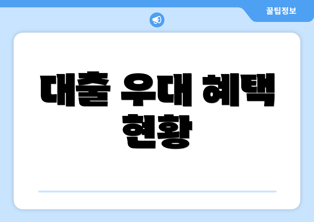 대출 우대 혜택 현황