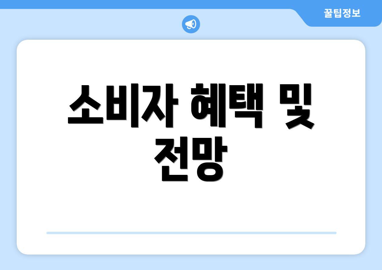 소비자 혜택 및 전망