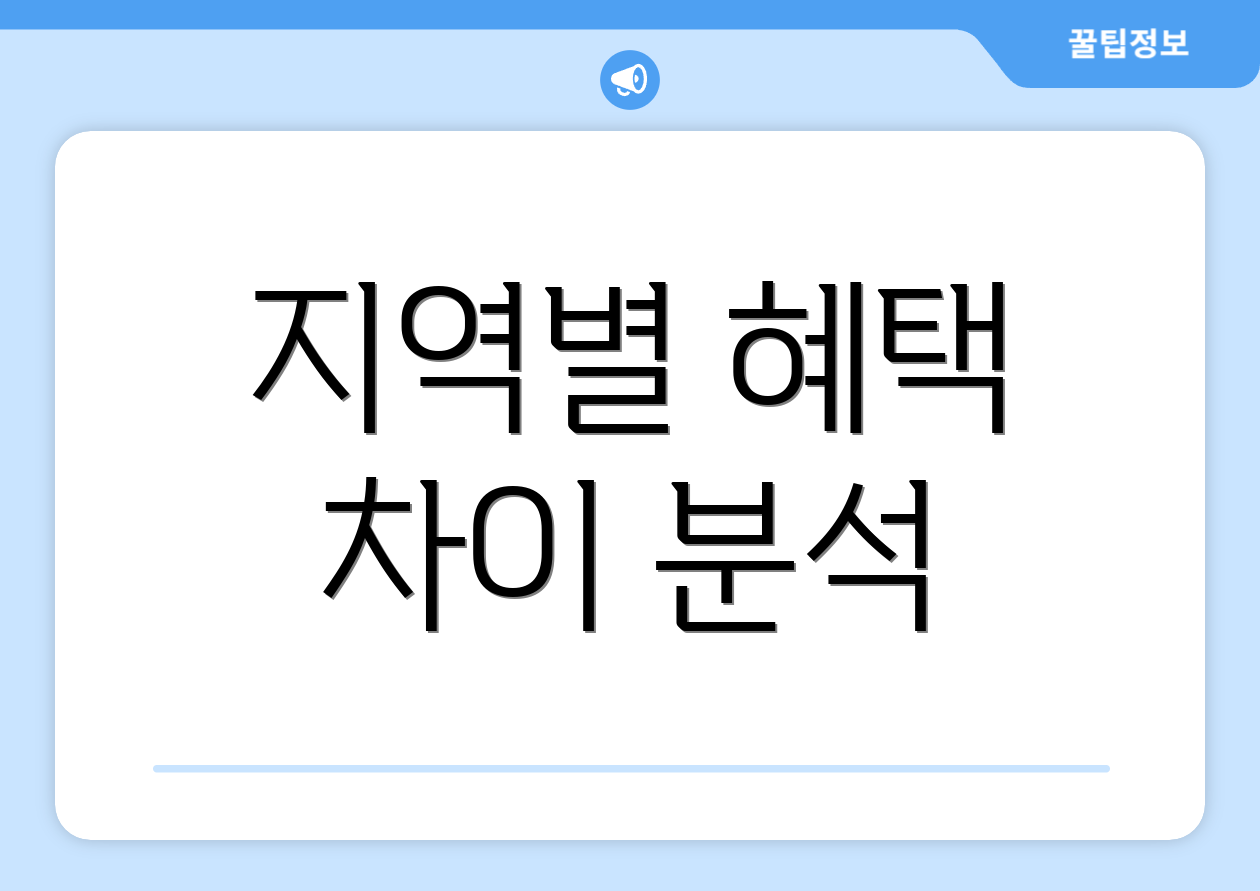 지역별 혜택 차이 분석