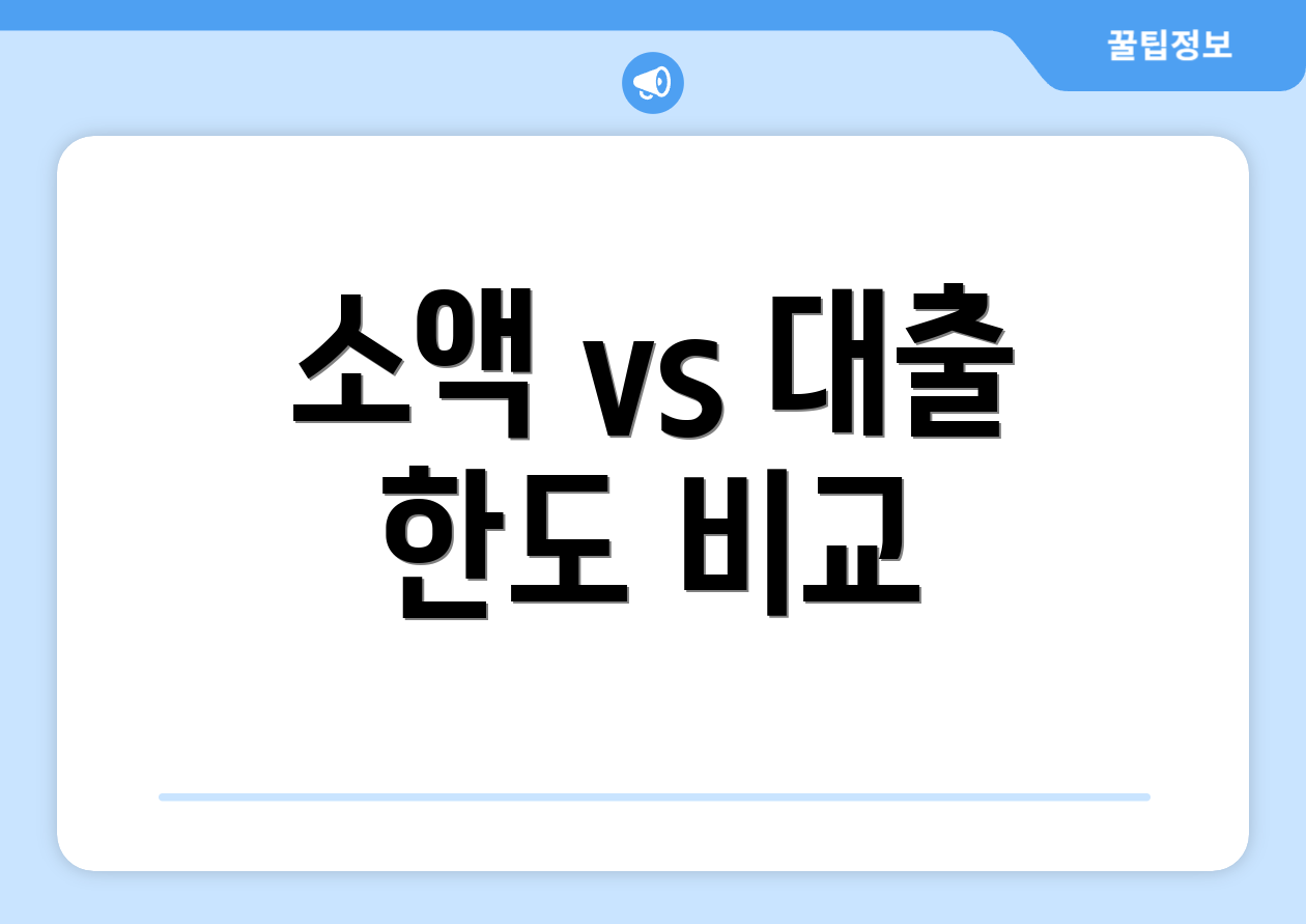 소액 vs 대출 한도 비교