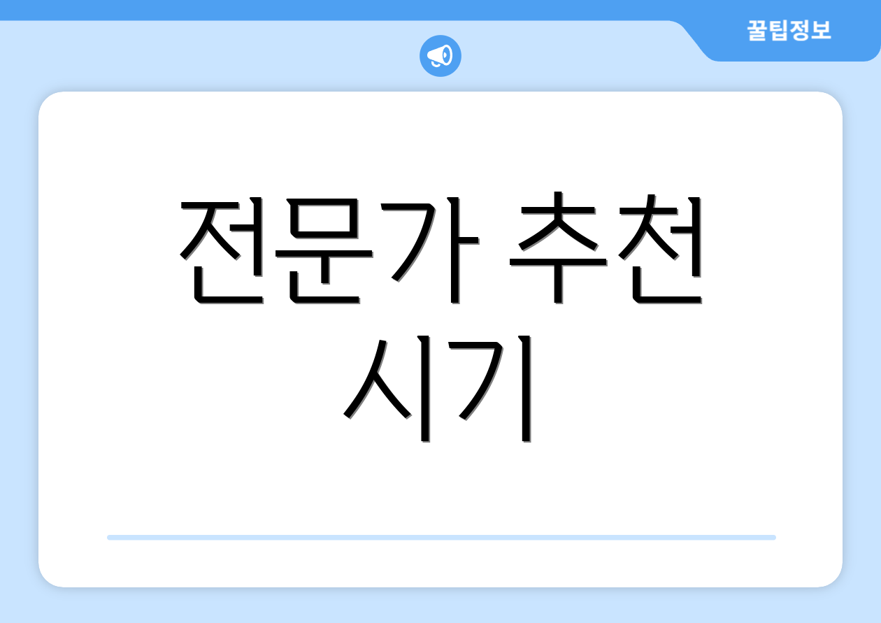 전문가 추천 시기