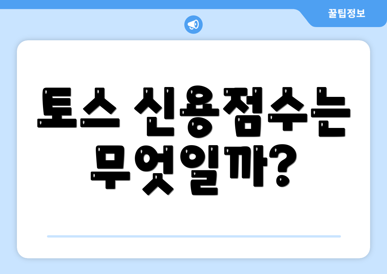 토스 신용점수는 무엇일까?