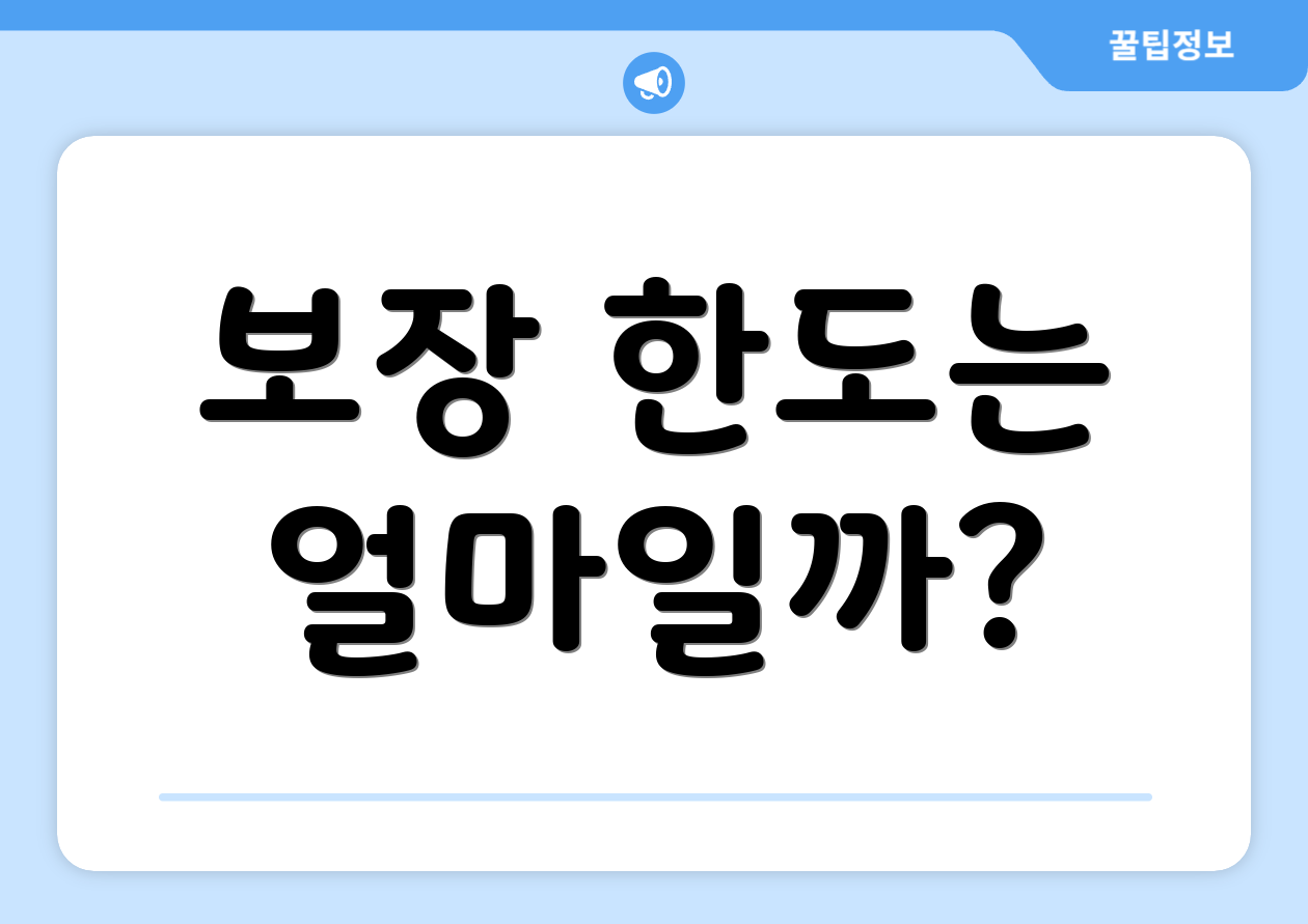 보장 한도는 얼마일까?