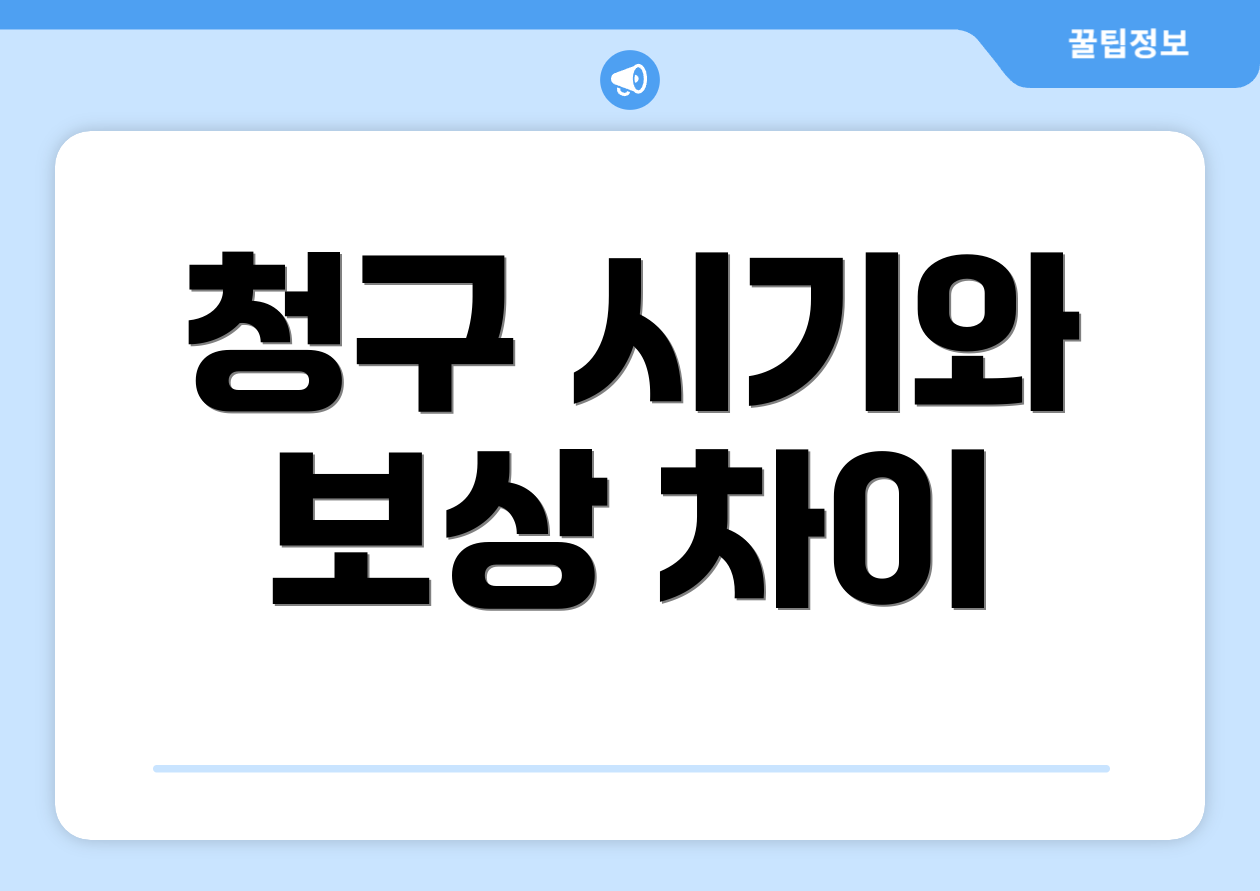 청구 시기와 보상 차이