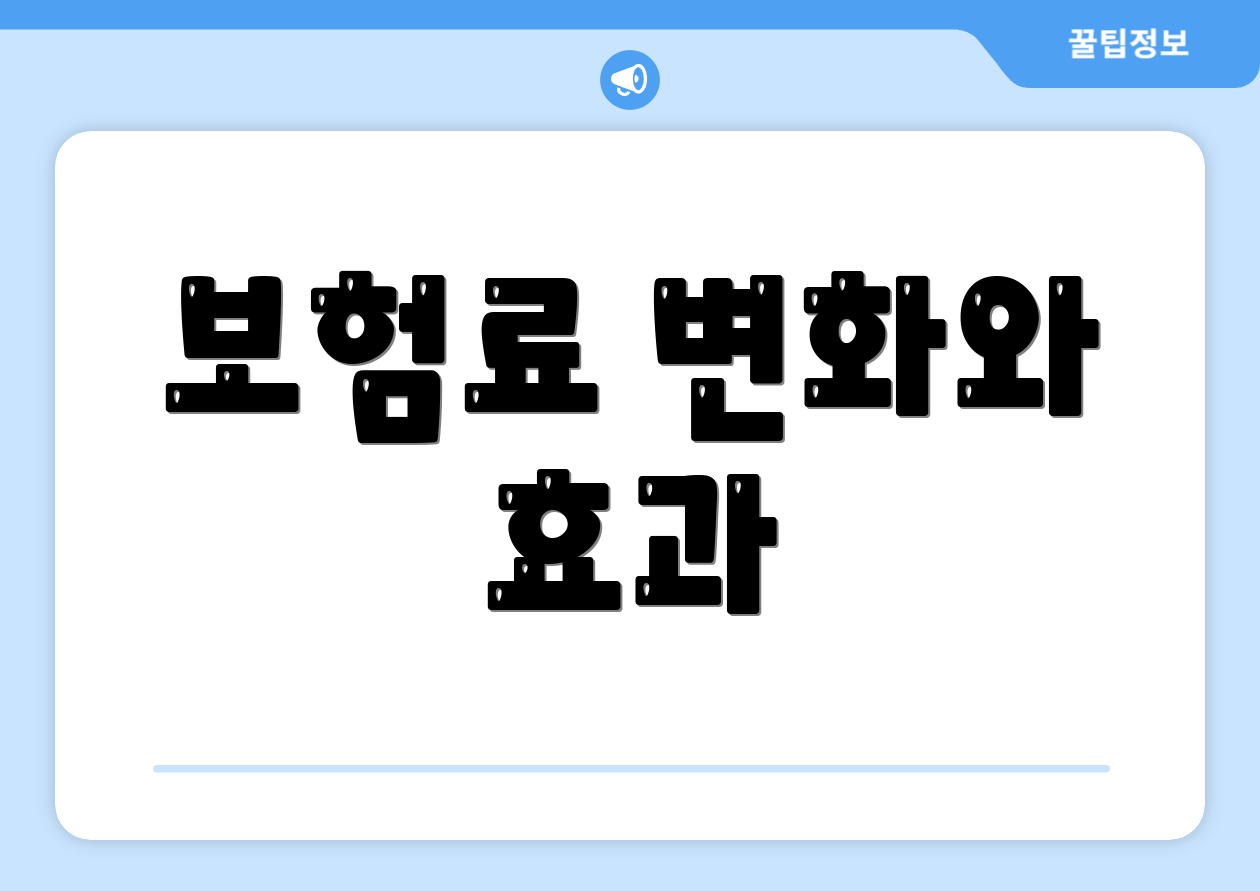 보험료 변화와 효과