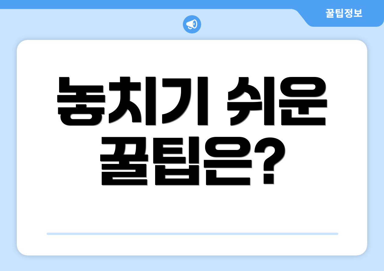 놓치기 쉬운 꿀팁은?