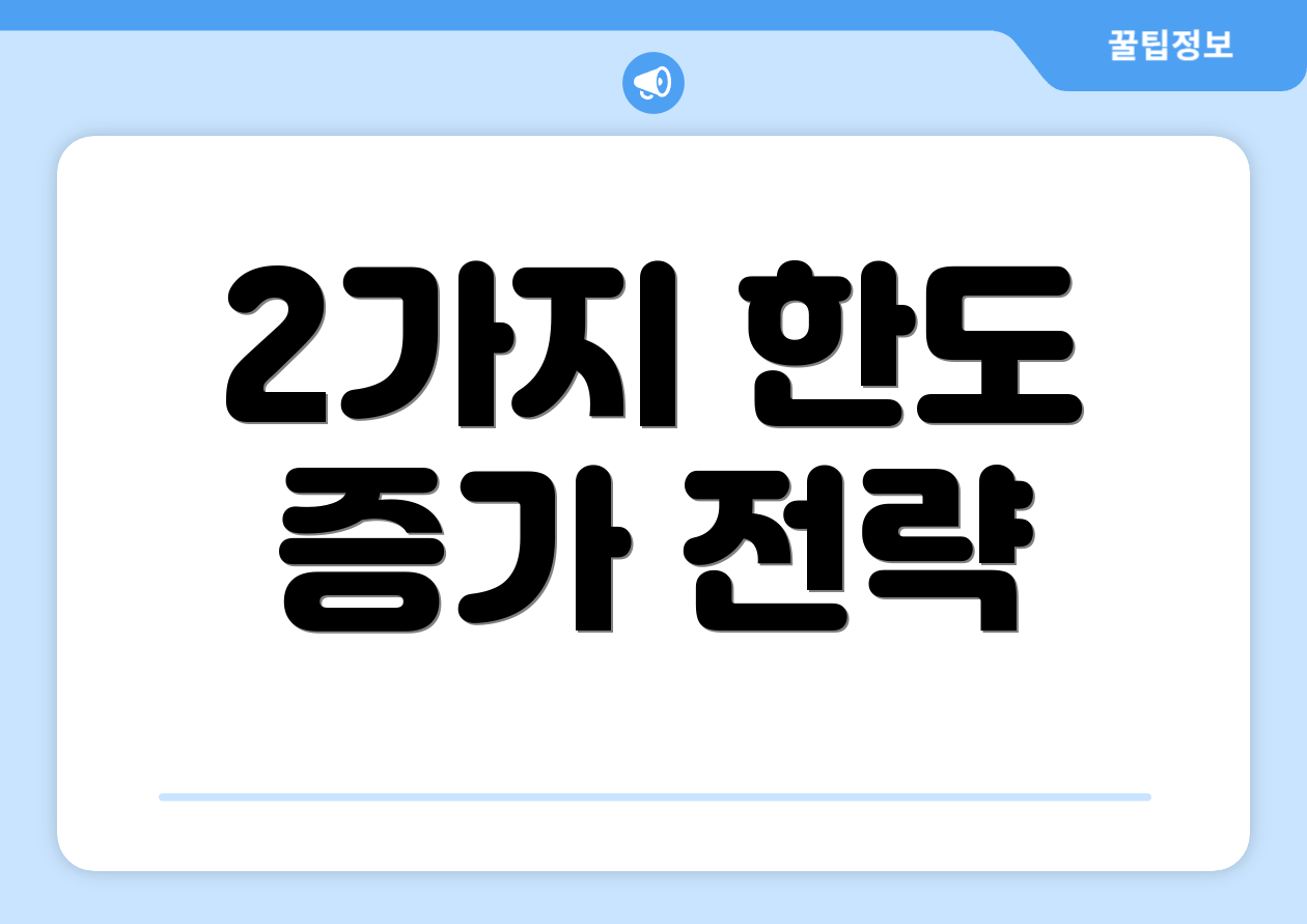 2가지 한도 증가 전략