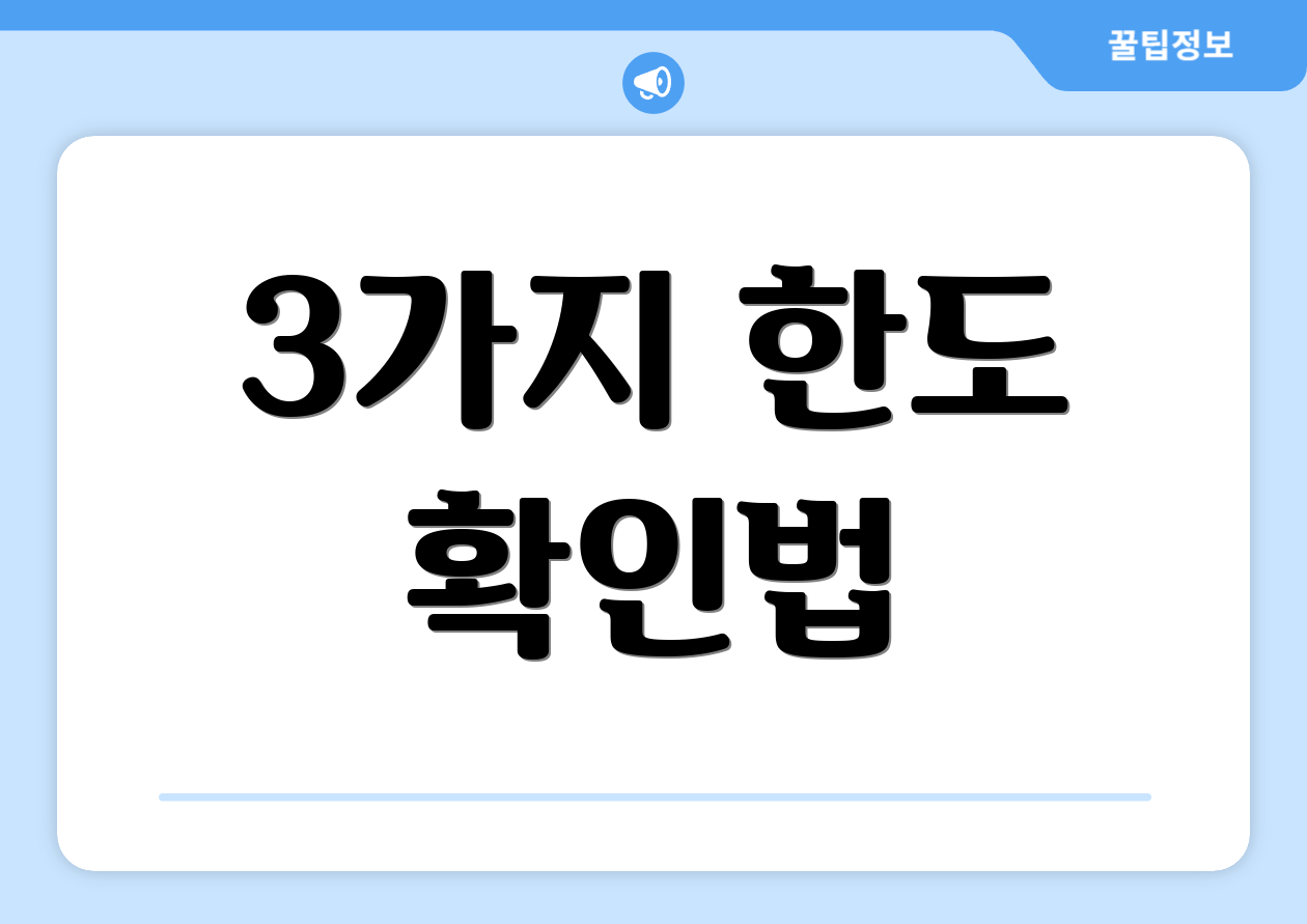 3가지 한도 확인법
