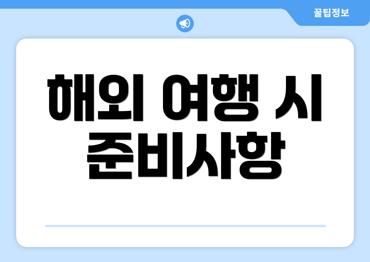 해외 여행 시 준비사항