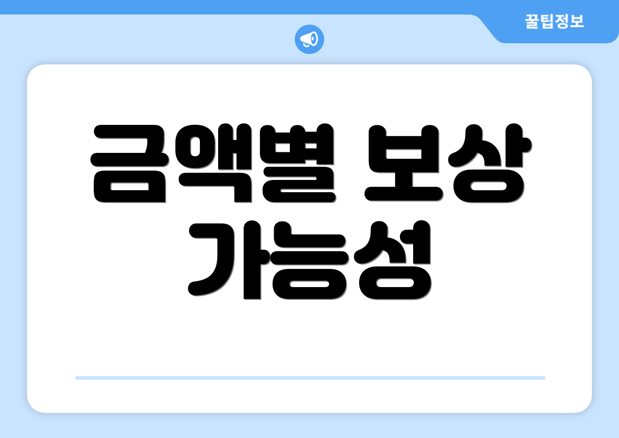 금액별 보상 가능성