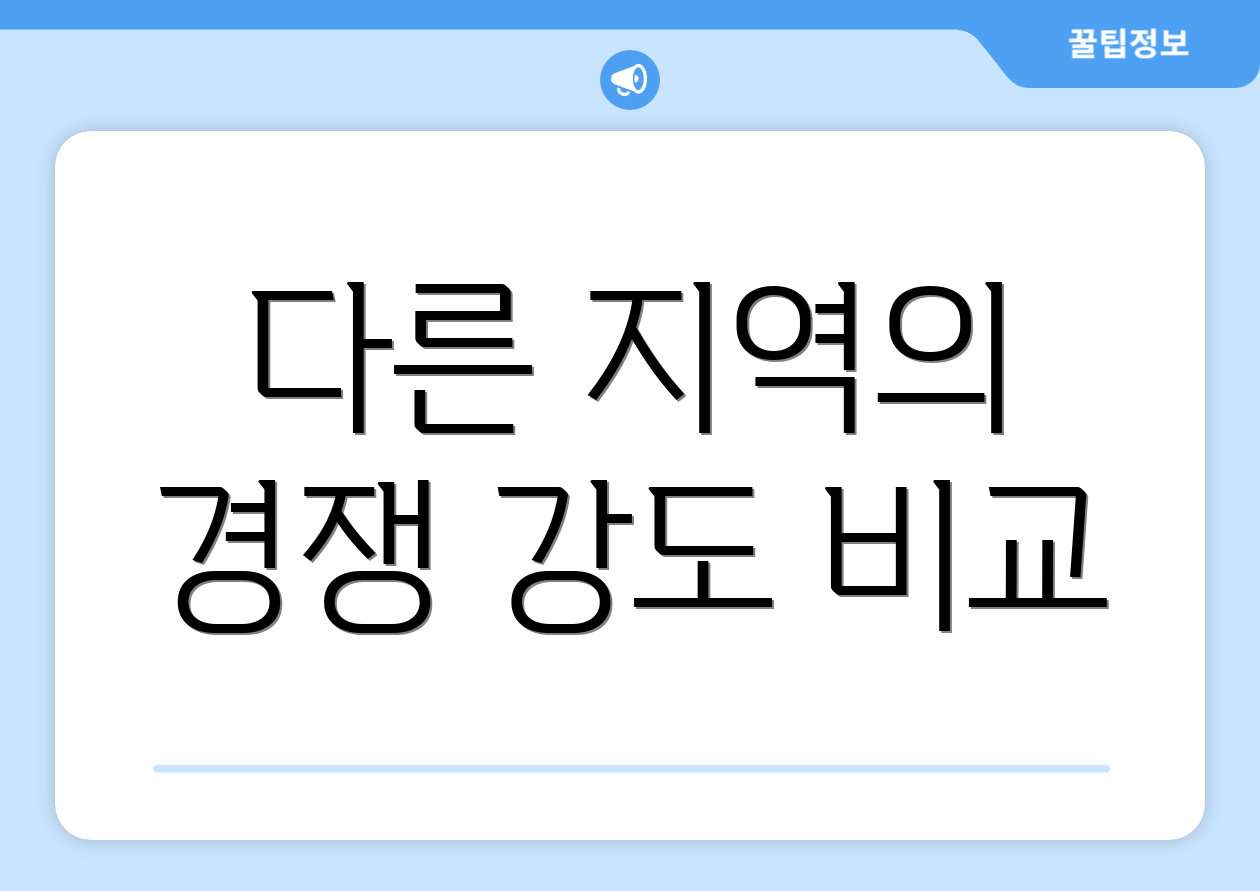 다른 지역의 경쟁 강도 비교