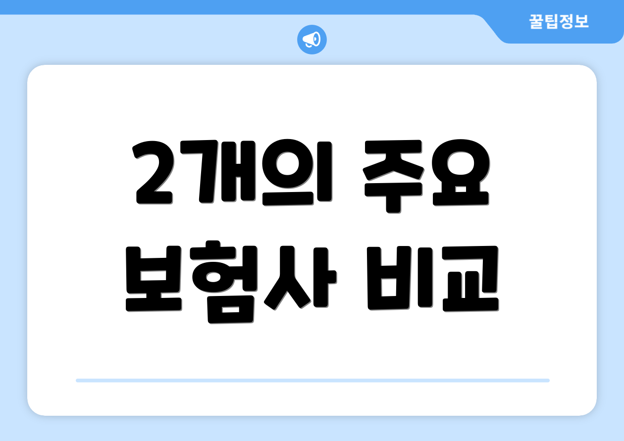 2개의 주요 보험사 비교