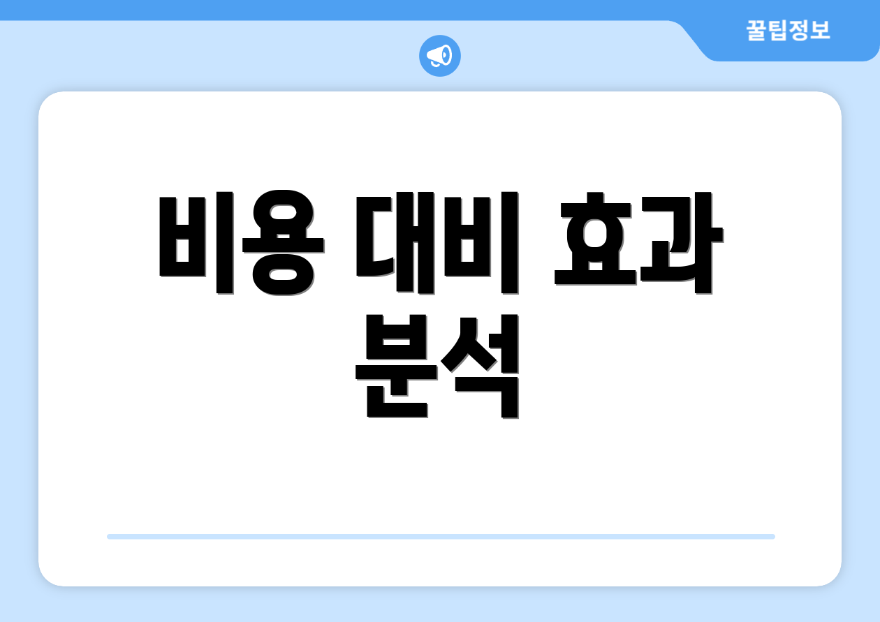 비용 대비 효과 분석