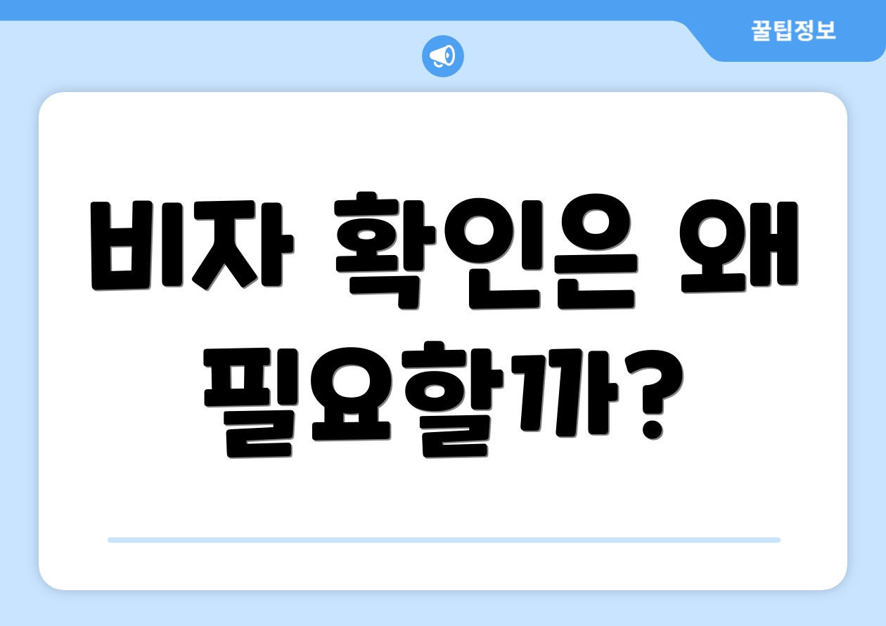 비자 확인은 왜 필요할까?