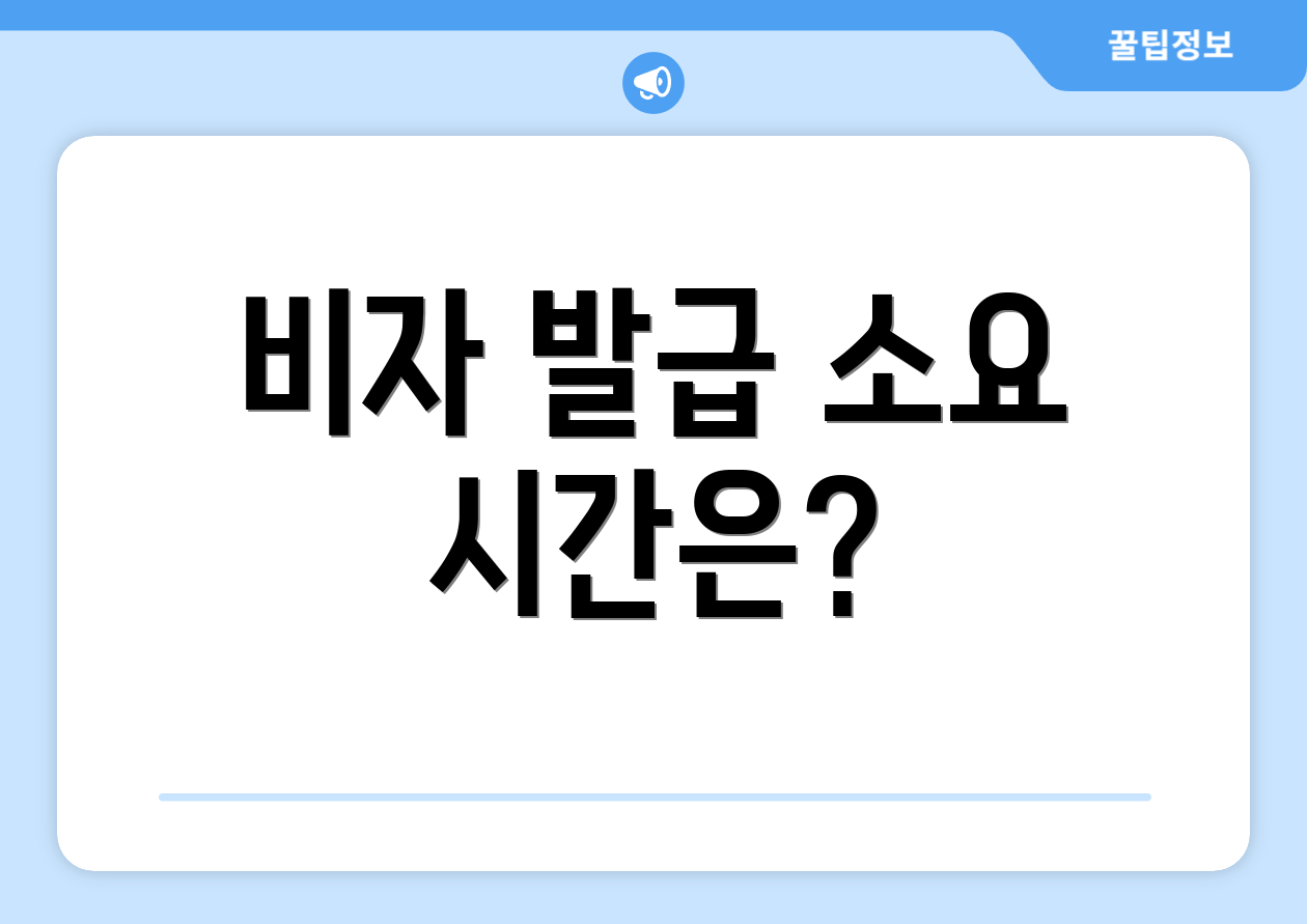 비자 발급 소요 시간은?