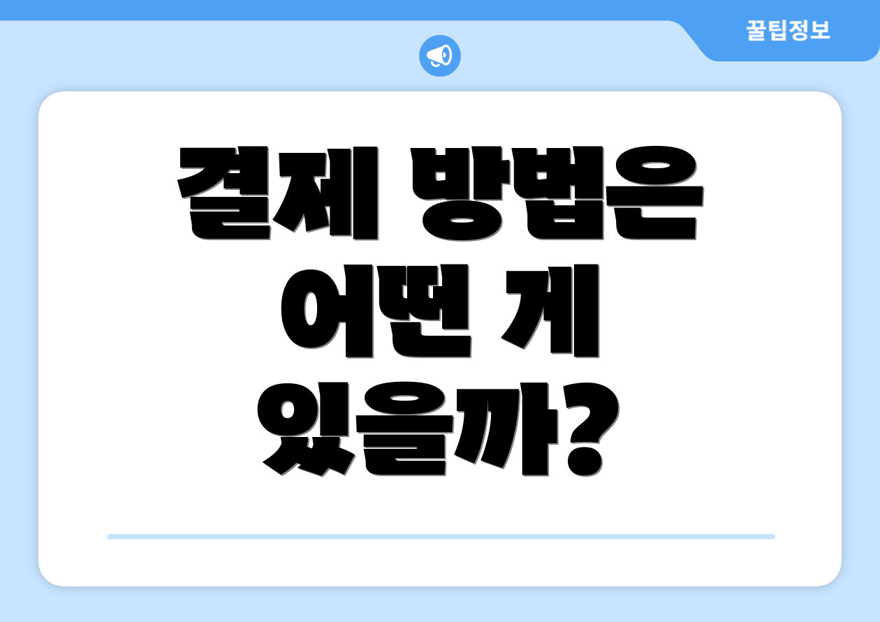 결제 방법은 어떤 게 있을까?