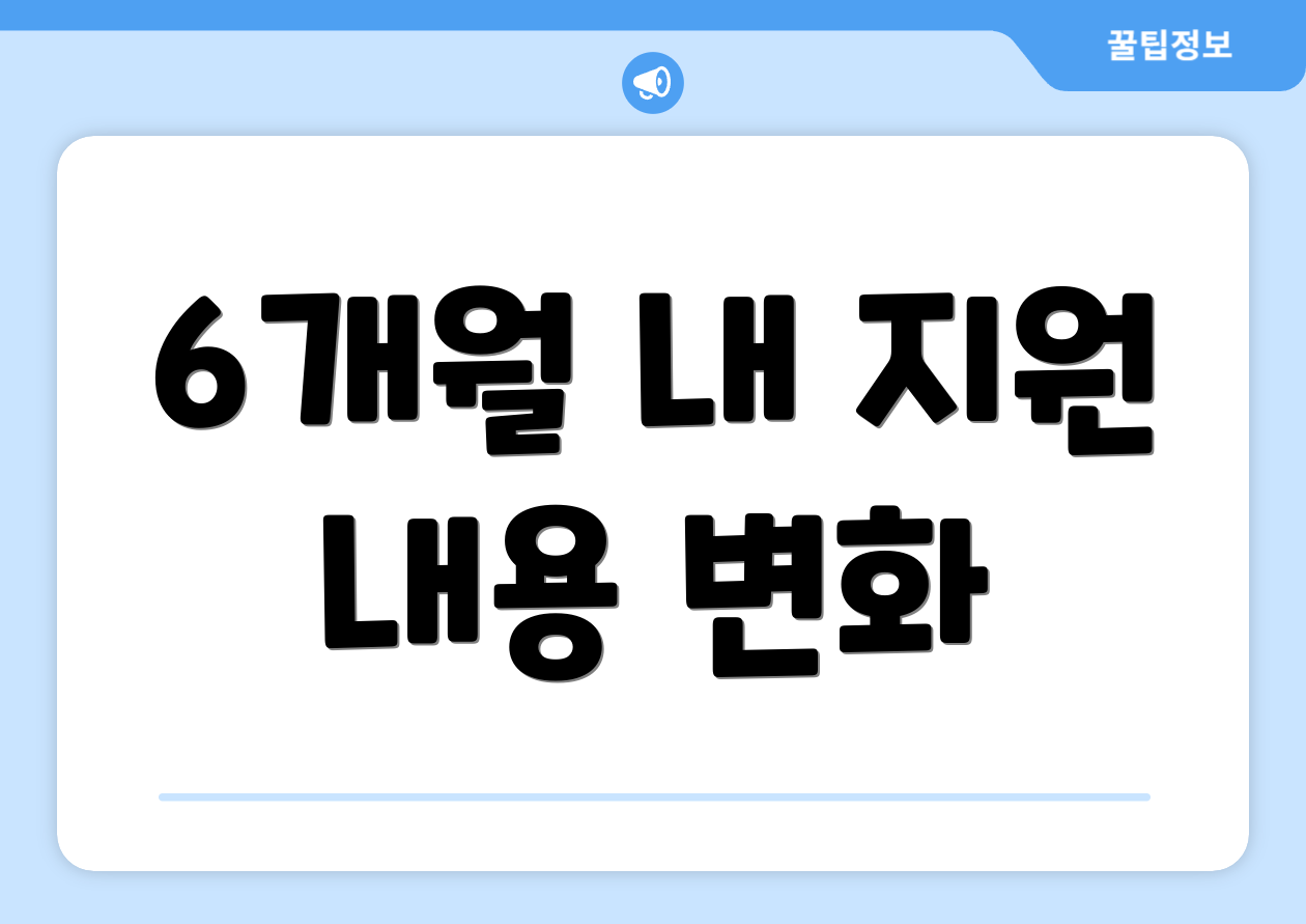 6개월 내 지원 내용 변화