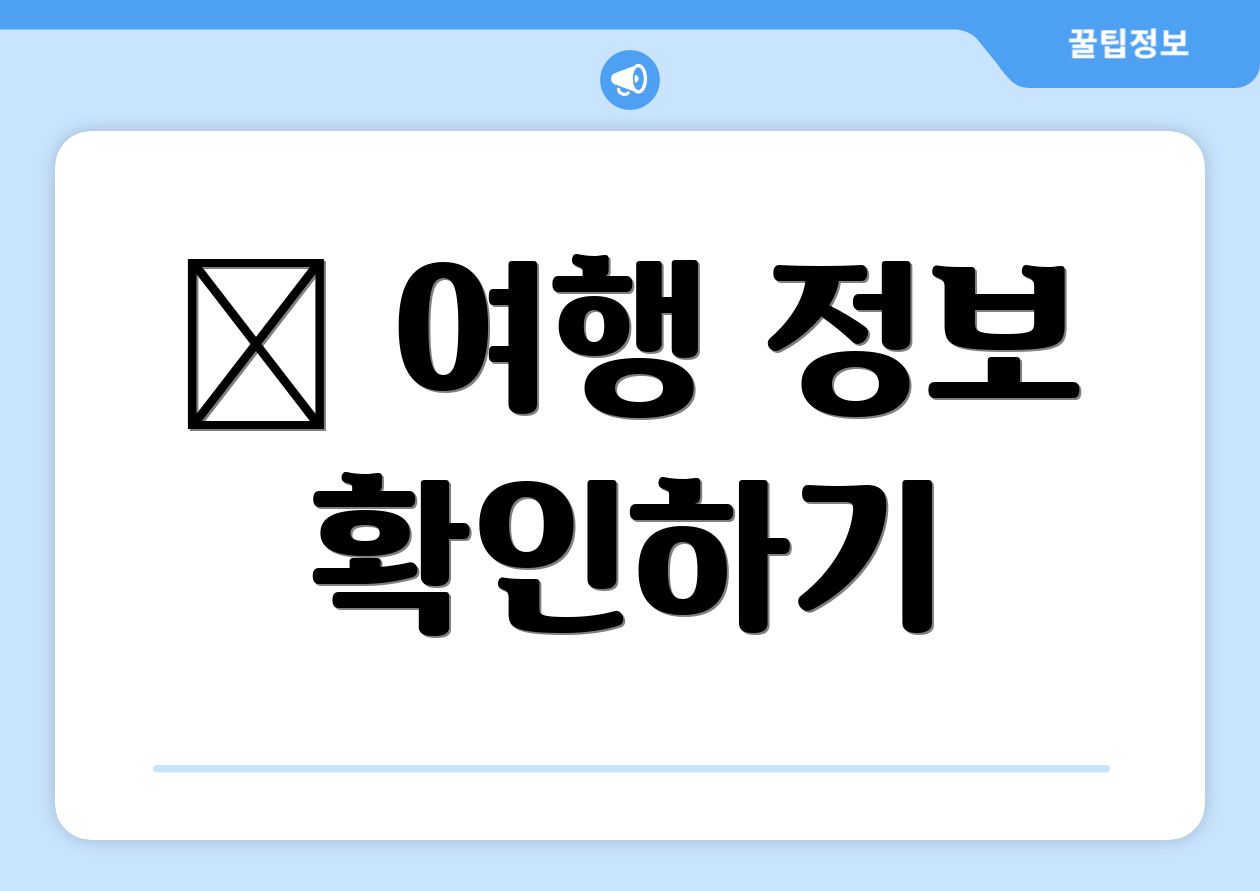 ✈ 여행 정보 확인하기