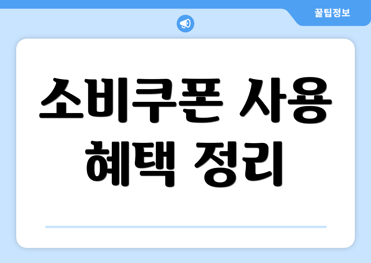 소비쿠폰 사용 혜택 정리