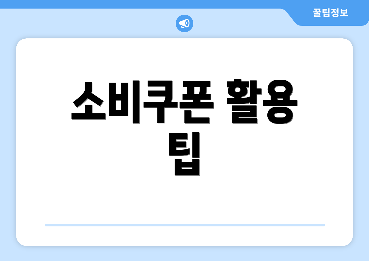 소비쿠폰 활용 팁