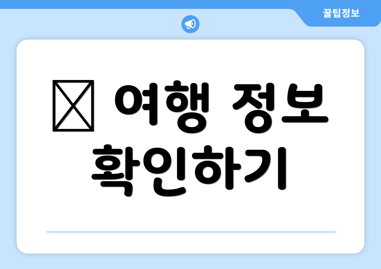 ✈ 여행 정보 확인하기