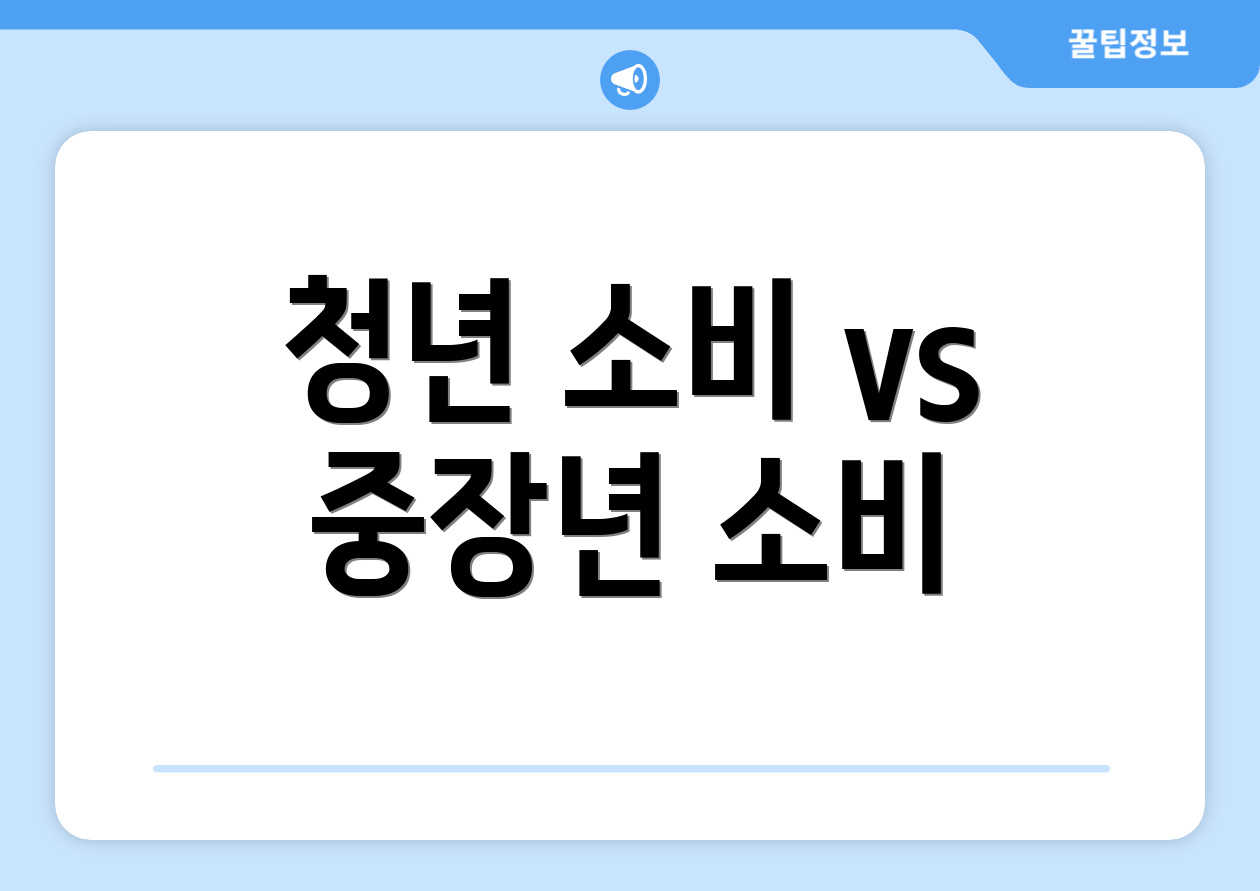 청년 소비 vs 중장년 소비