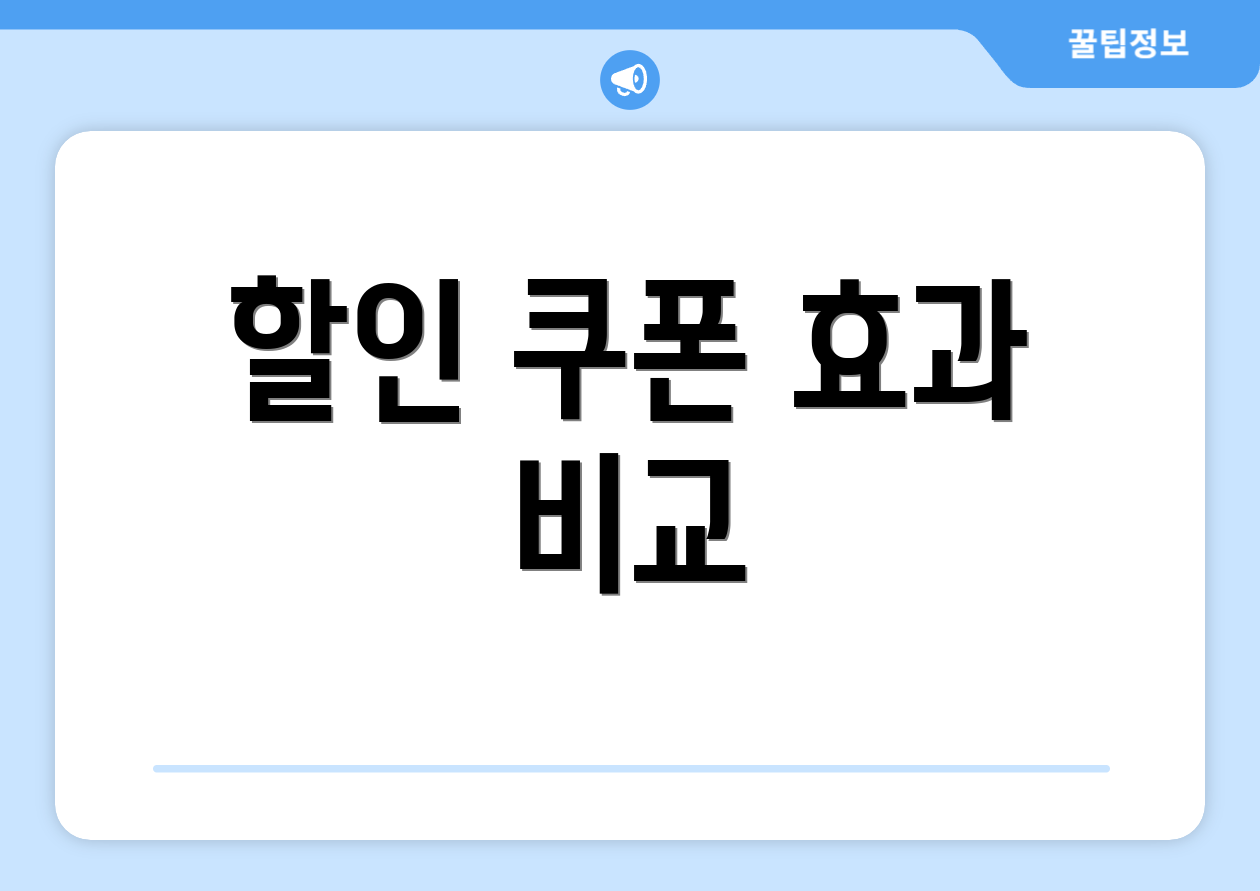 할인 쿠폰 효과 비교