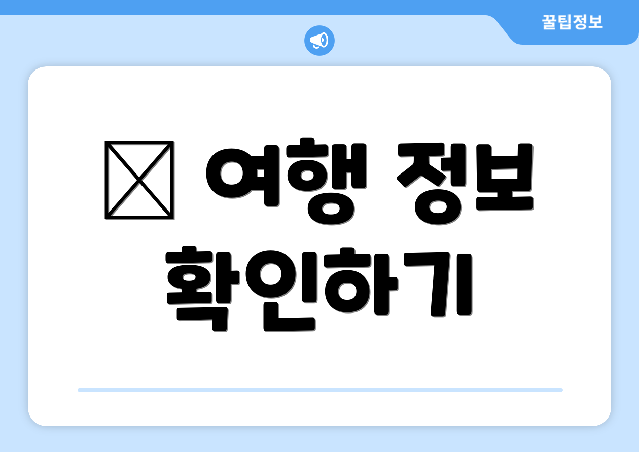 ✈ 여행 정보 확인하기