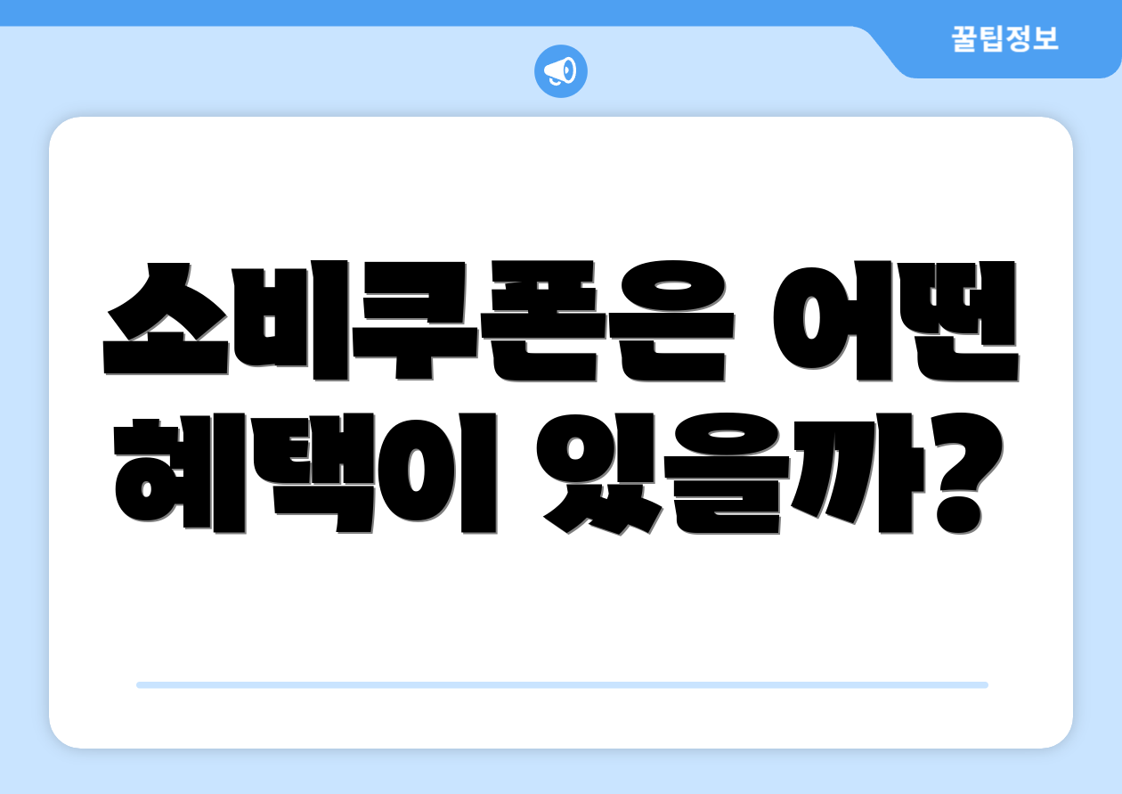 소비쿠폰은 어떤 혜택이 있을까?