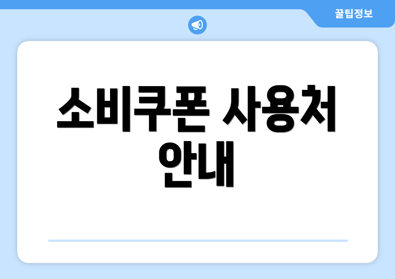 소비쿠폰 사용처 안내