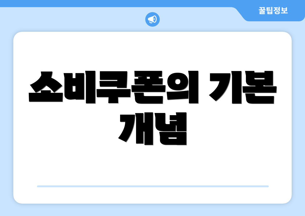 소비쿠폰의 기본 개념