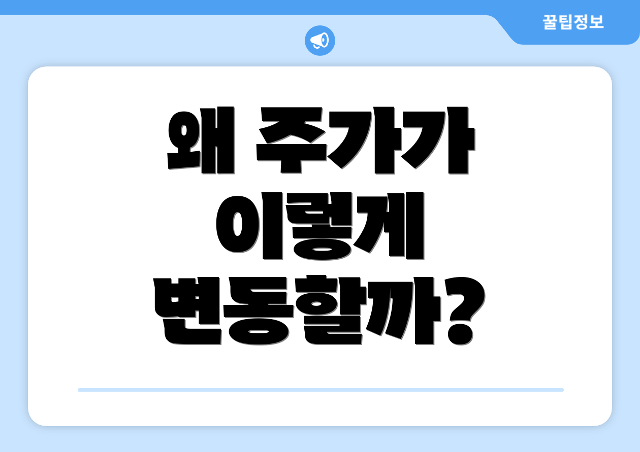 왜 주가가 이렇게 변동할까?