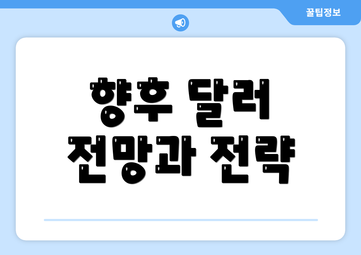 향후 달러 전망과 전략