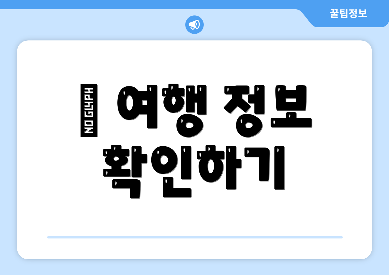 ✈ 여행 정보 확인하기