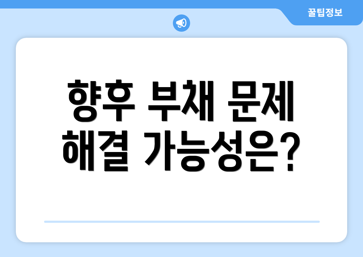 향후 부채 문제 해결 가능성은?
