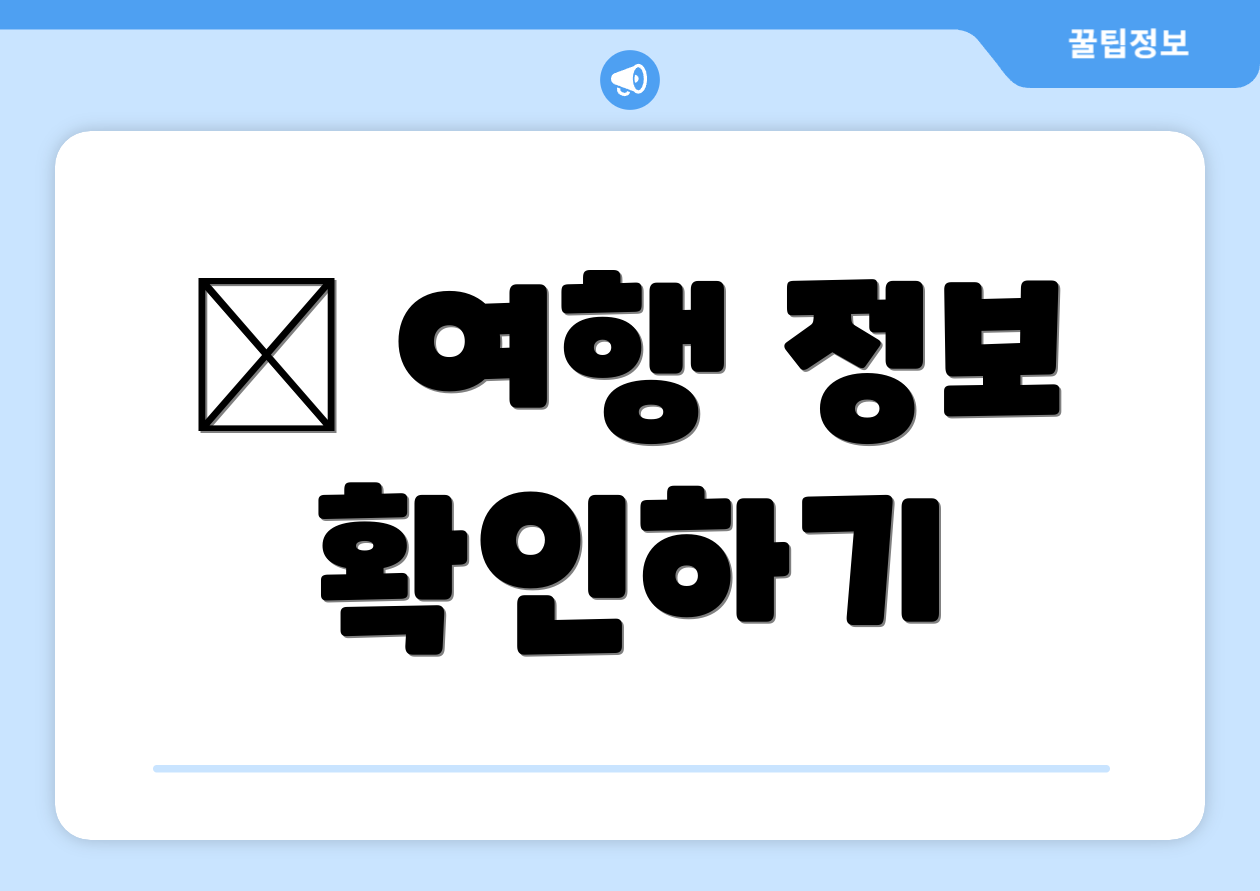 ✈ 여행 정보 확인하기