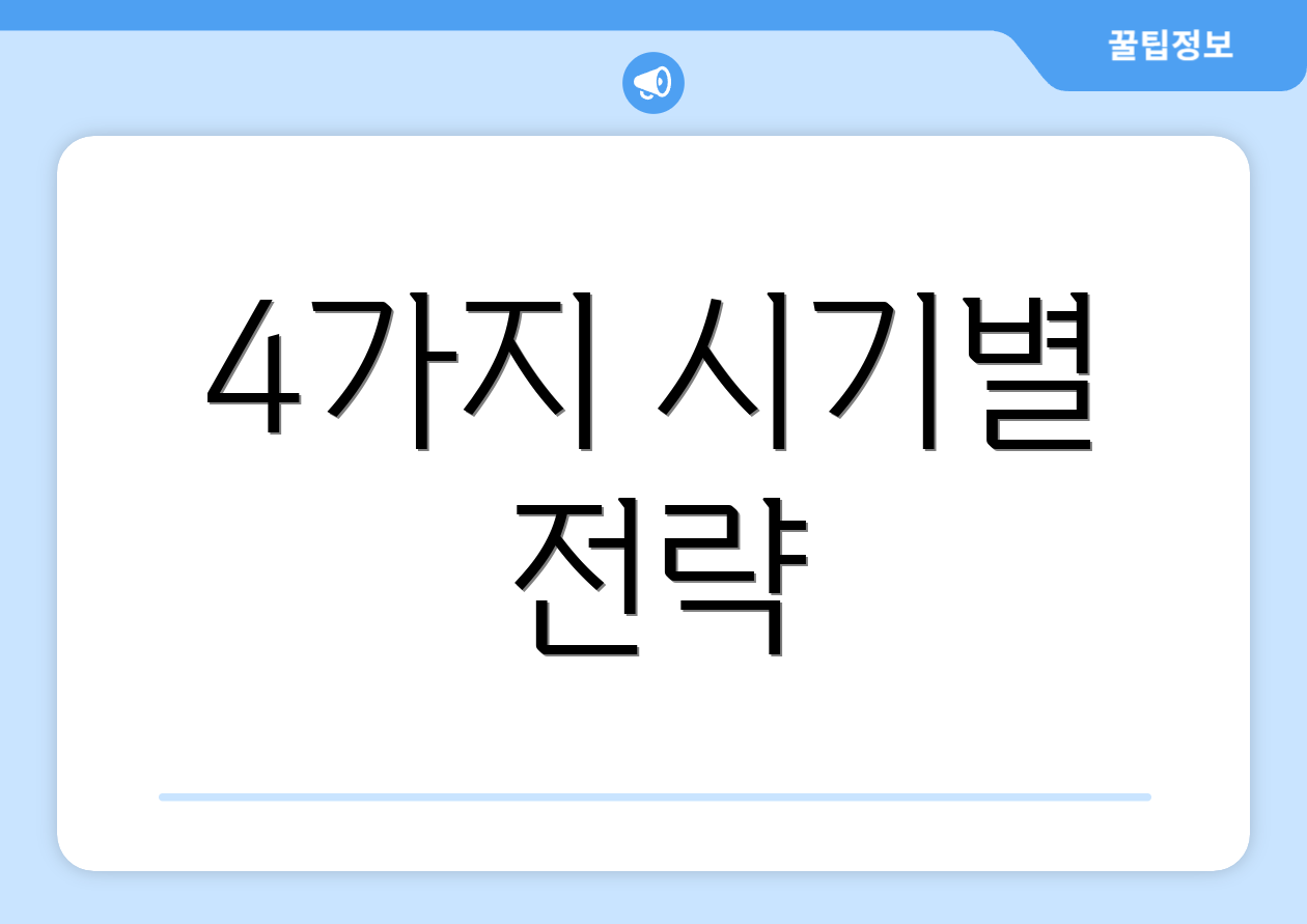 4가지 시기별 전략