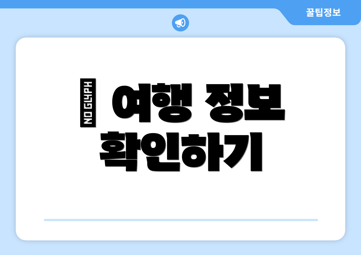 ✈ 여행 정보 확인하기