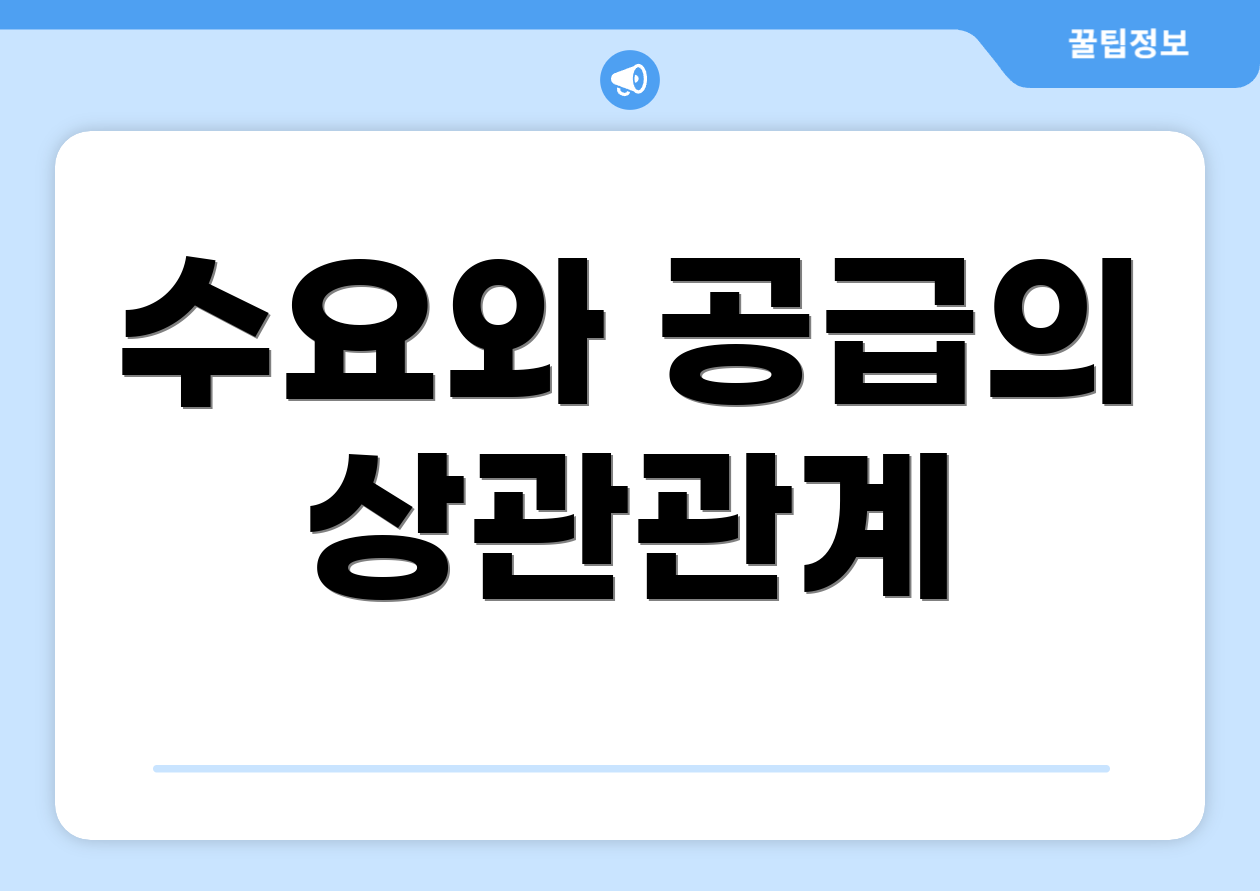 수요와 공급의 상관관계