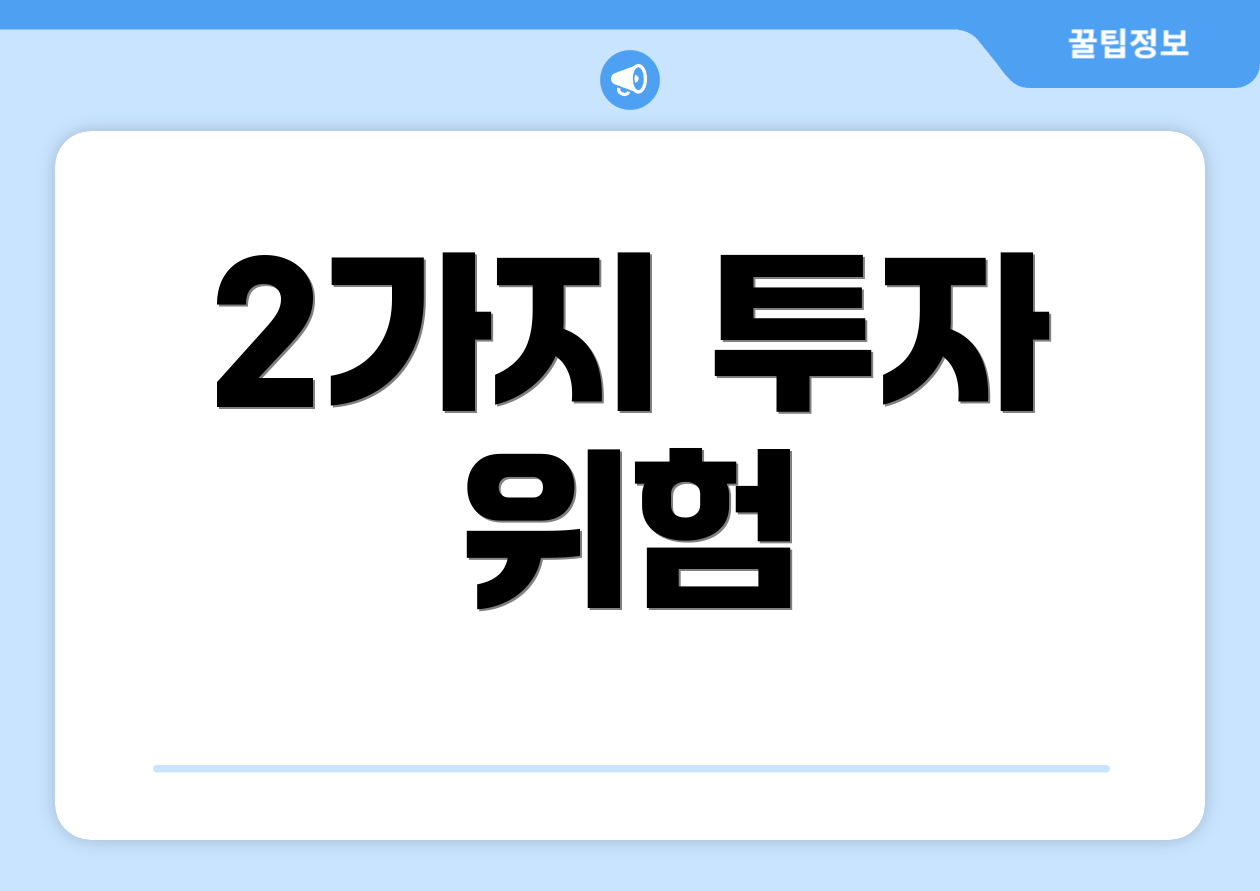 2가지 투자 위험