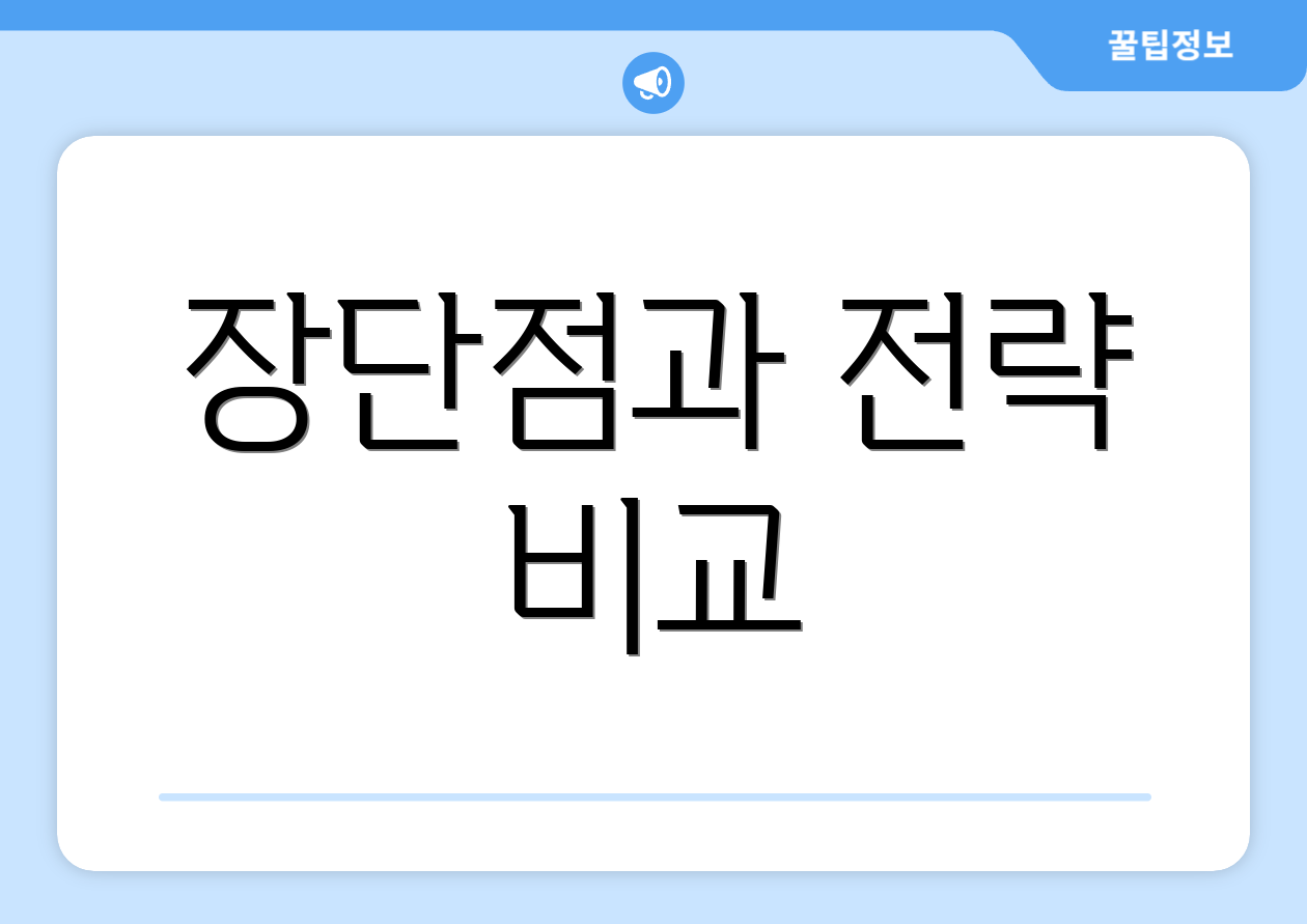 장단점과 전략 비교