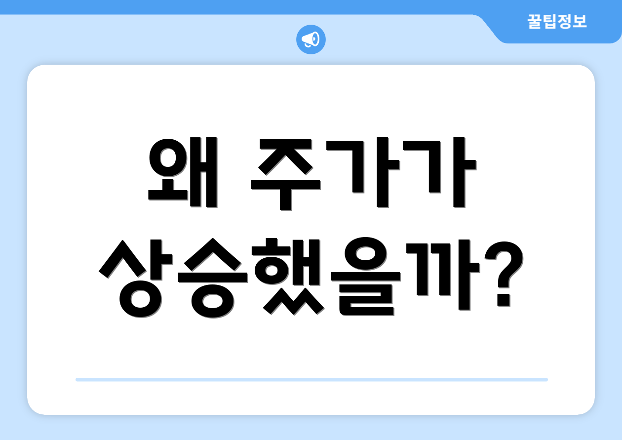 왜 주가가 상승했을까?
