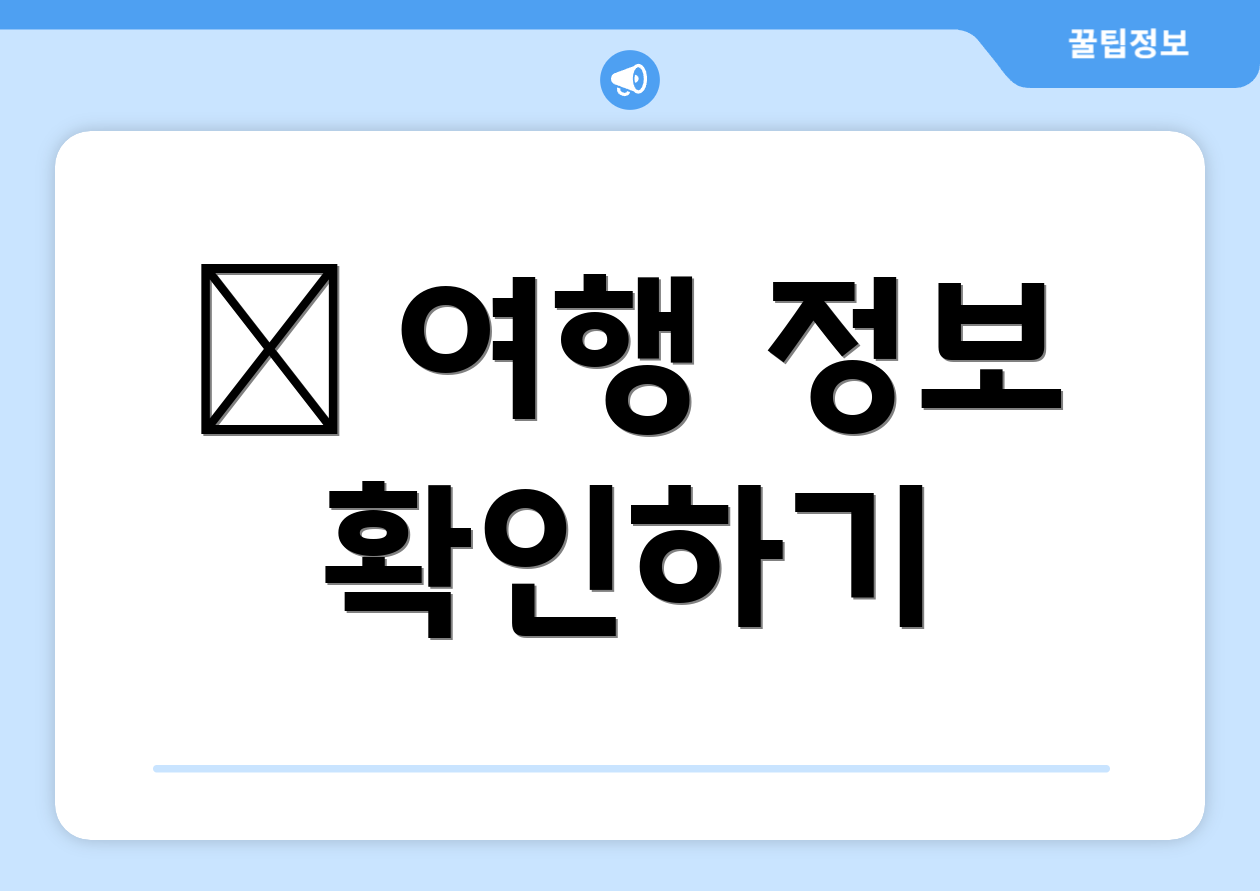 ✈ 여행 정보 확인하기