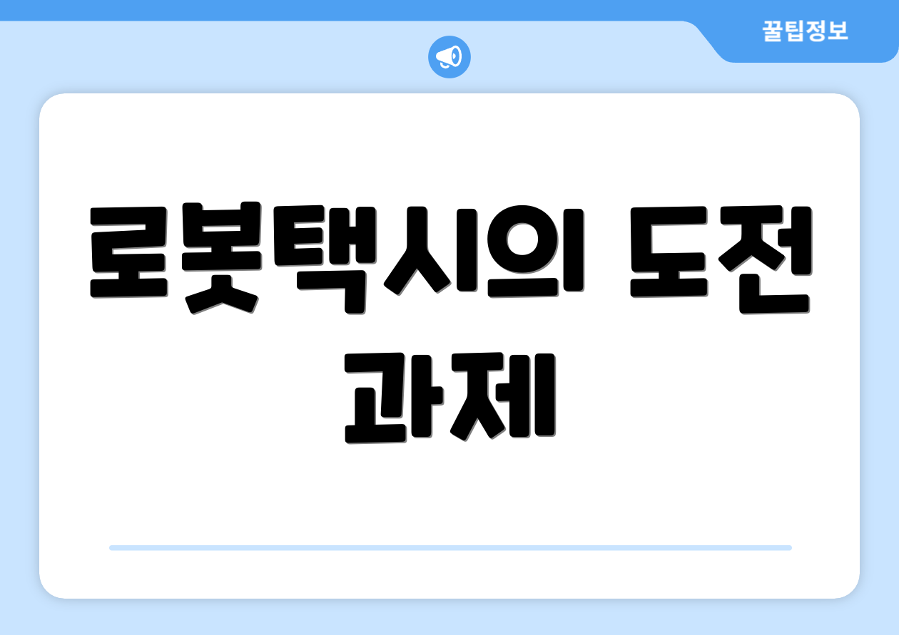 로봇택시의 도전 과제