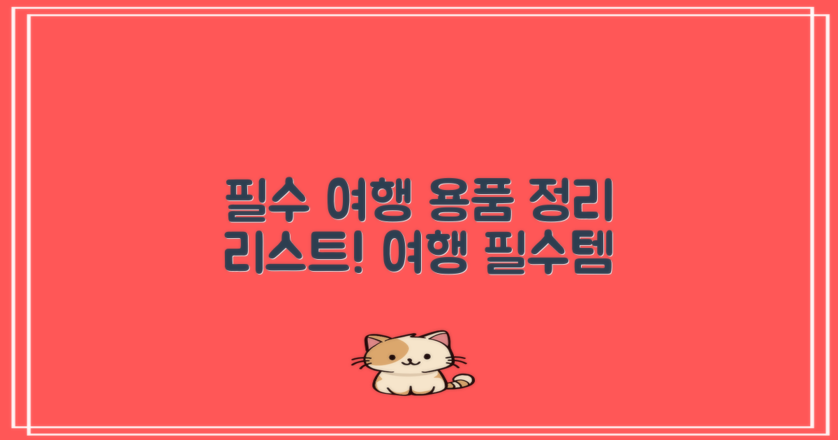 필수 여행 용품 리스트