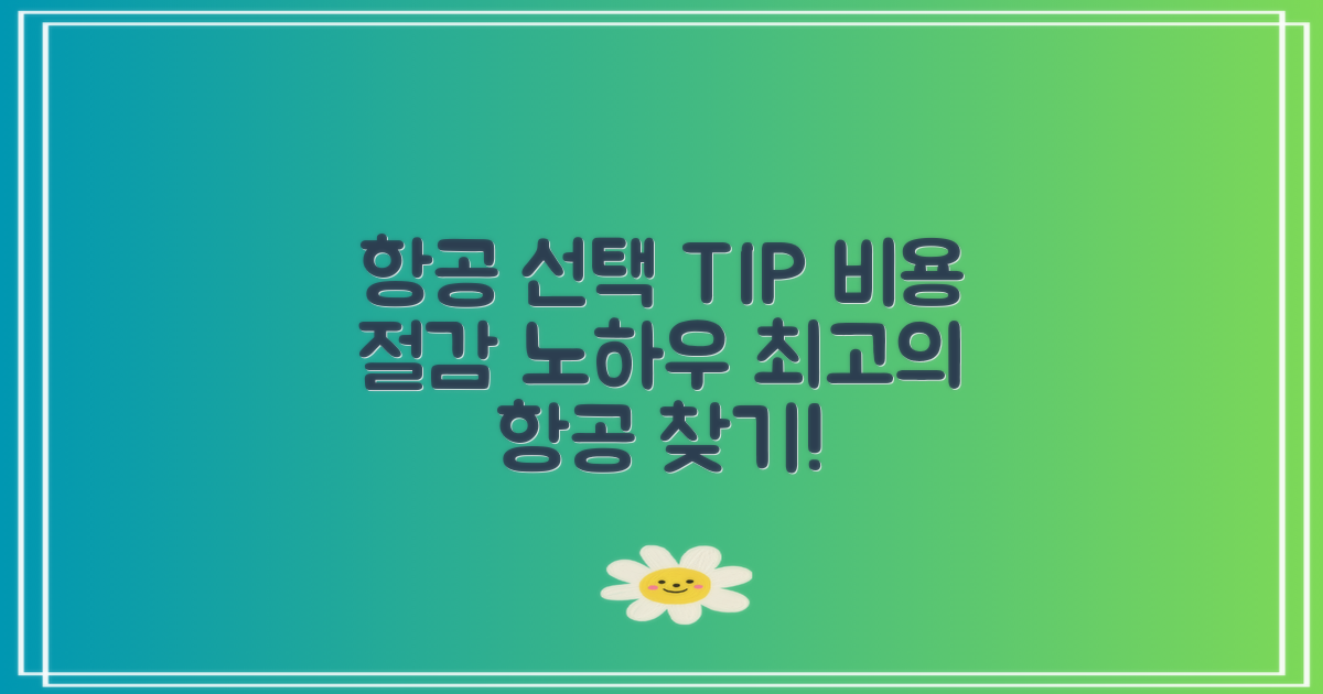 항공 선택의 팁