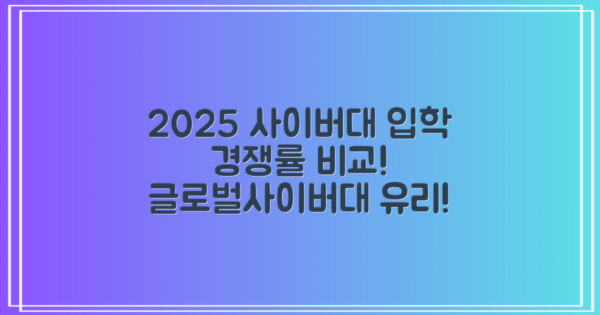 2025년 사이버대학교 입학 경쟁률 비교글로벌사이버대학교가 유리한 이유