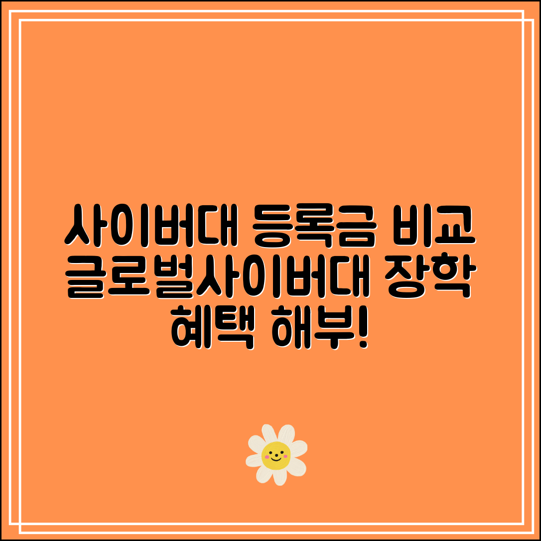 사이버대학교 등록금 비교｜글로벌사이버대학교 장학혜택까지 전격 해부
