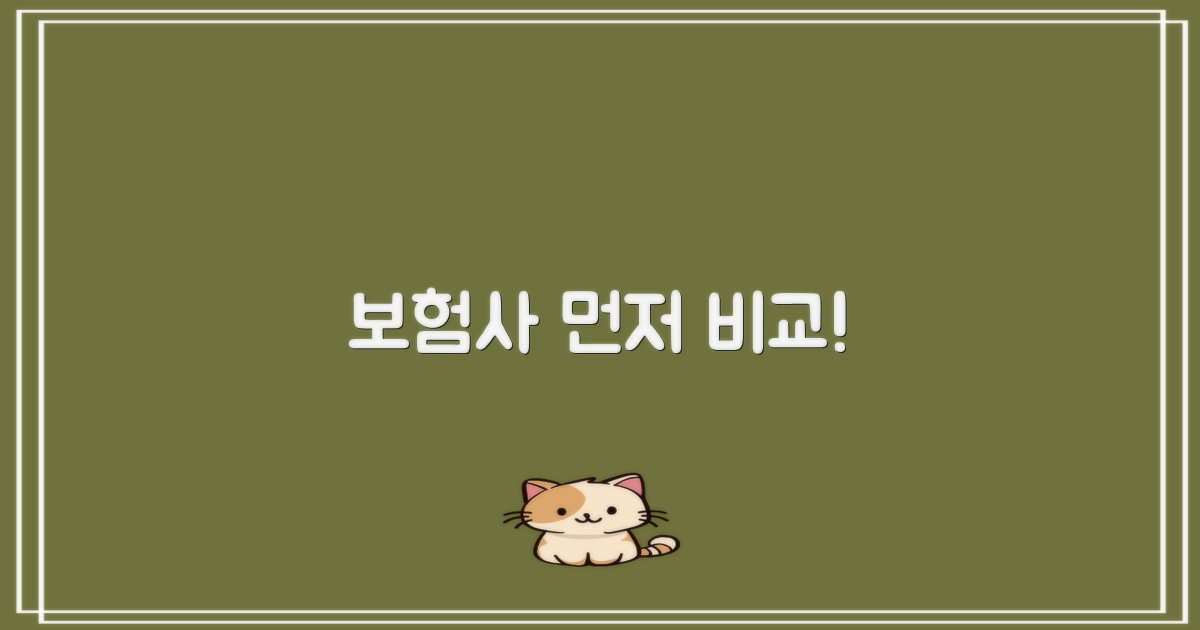 먼저 보험사를 비교하세요